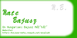mate bajusz business card